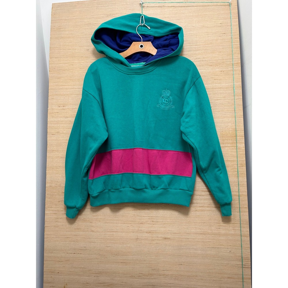 Melbourne Elements Hoodie Color Block Green Pink Blue‎ Pullover Casual Comfy
